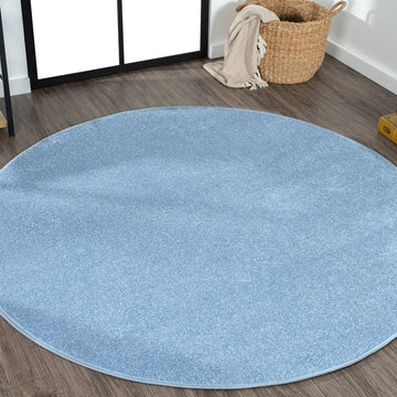 Haze Solid Low-pile Area Rug Classic Blue